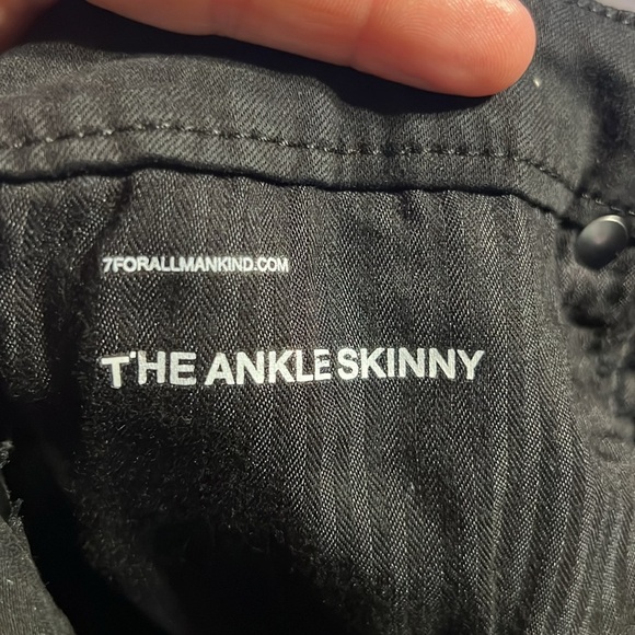 7 FOR ALL MANKIND The Ankle Skinny Jeans Women's 8P Black stretch streetwear Y2K - Picture 8 of 12